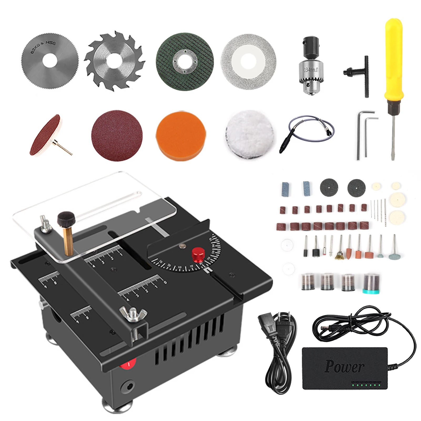 

24V 100W Table Saw Desktop Electric Saw Cutter Speed Angle Liftable Blade Cutter for Wood Plastic Adjustable Unadjustable
