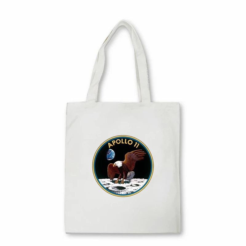 

creative design apollo 11canvas bag Men women Shoulder Bag Eco Handbag Tote Shopping Bag Logo can be customized Bag