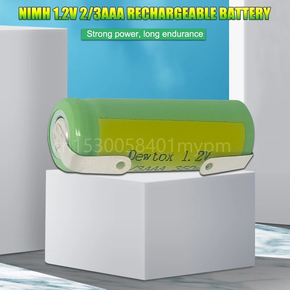 Ni-mh 1 2 в 2/3AAA 350 мАч DEWTOX с сварочной лентой перезаряжаемая батарея промышленная для