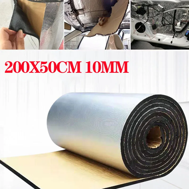 

Автомобильный звукоизоляционный глушающий коврик, 2000x500 мм, 10 мм, теплоизоляция, шумоизоляция, хлопковый брандмауэр, автомобильная бленда, дверной глушитель, пена, алюминиевая фольга