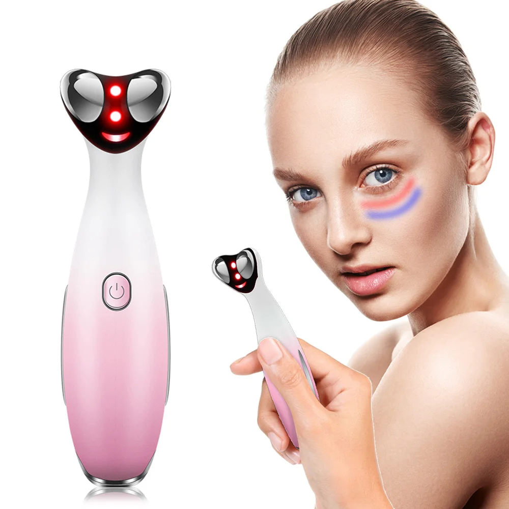

Rf High Frequency Facial Electric Eye Vibrating Massager Red Light Therapy Dark Circles and Eye Bags Skin Care Beauty Device