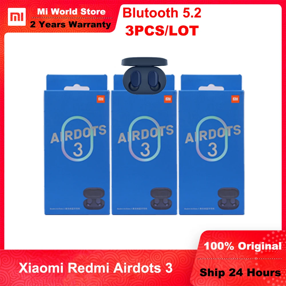 

3 шт., беспроводные наушники Xiaomi Redmi AirDots 3 с микрофоном, Bluetooth 5,2