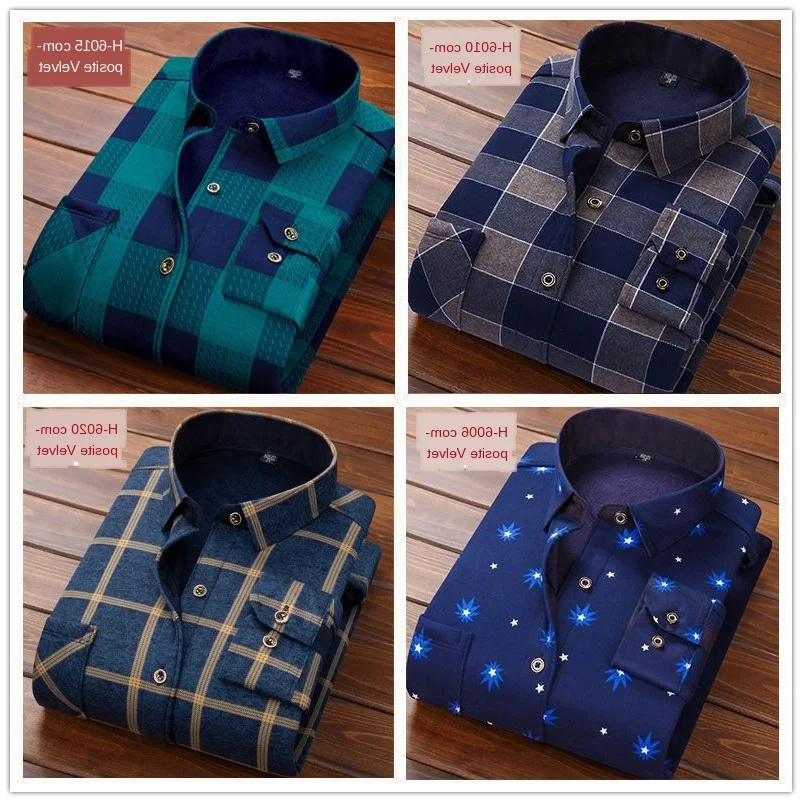Long Sleeve Men's Work Shirts Casual Slim Fit Thermo Shirts 6xl