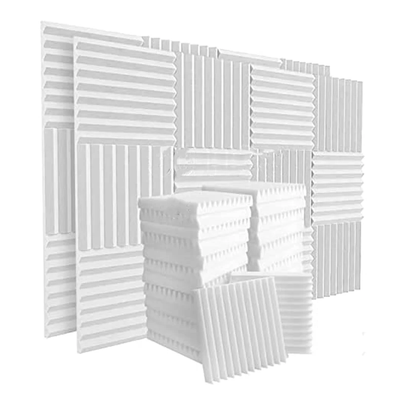 50 Pack Acoustic Foam Panels,Sound Proof Foam Panels High Density Sound Absorption Groove Studio Treatment Wall Panels