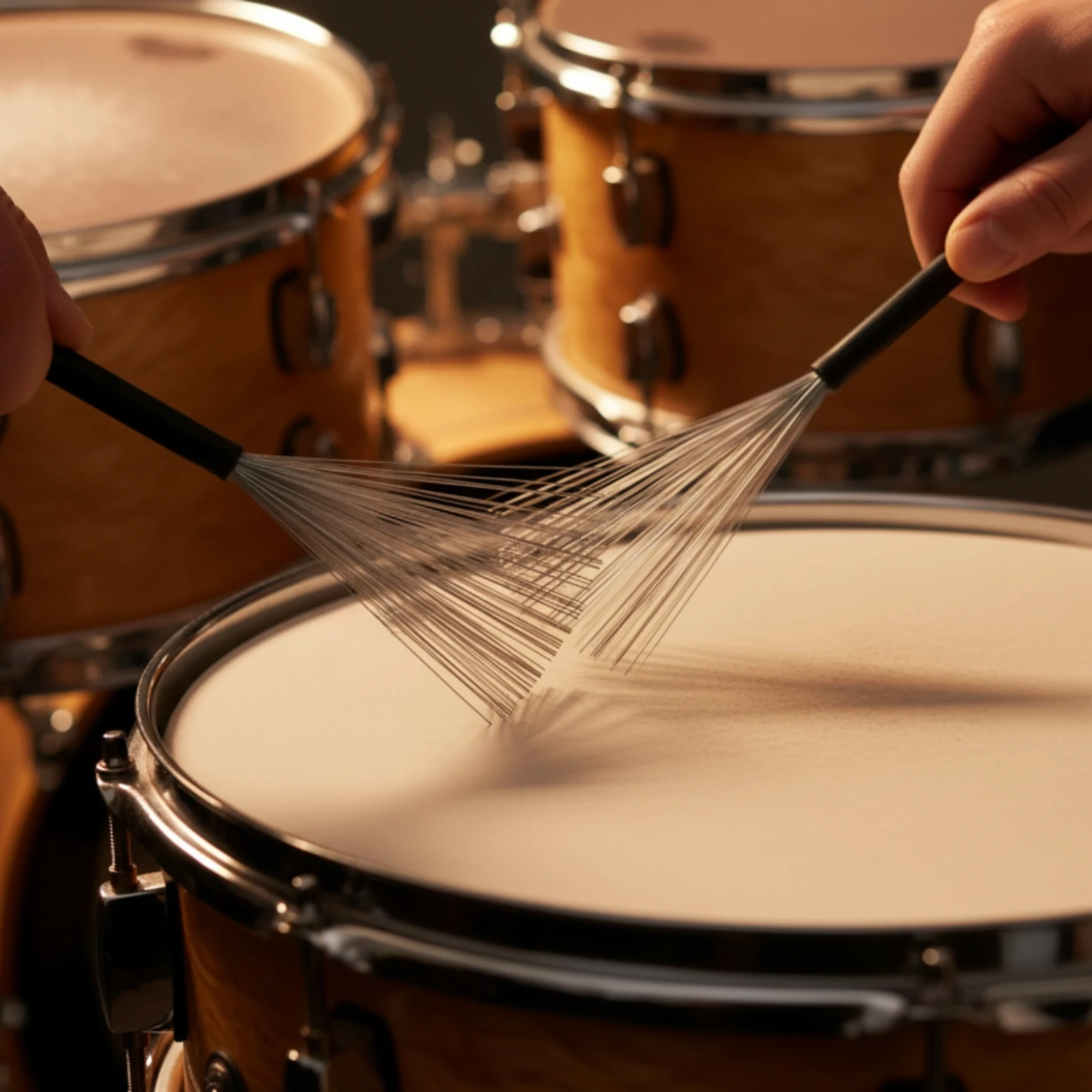 Фото Щетка для барабанов Jazz Drum Brush с пластиковой ручкой, гибкая и гладкая, аксессуар для музыкальных инструментов, подходит для барабанщиков и акустических сессий. №4