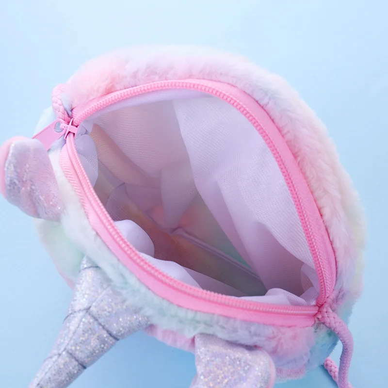 Flannel Cute Unicorn Animals Messenger Bag Children Girls Shoulder Bags for Girl Exquisite Gifts for Friends Crossbody Bag Kids