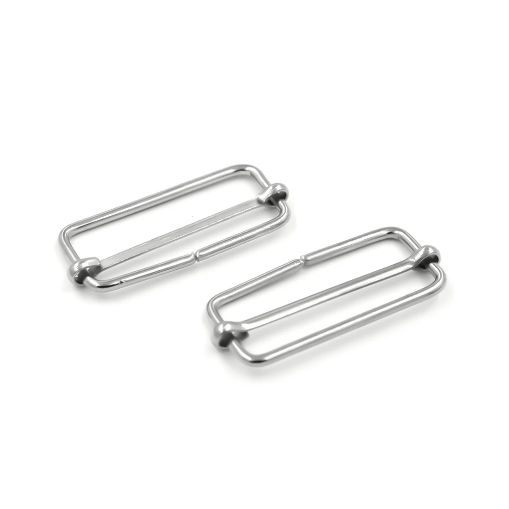 

(10 pieces) 38 mm Nickel Wire Buckle Rectangle Circle Bag accessories Metal Adjustment Rings adjust the Buckle
