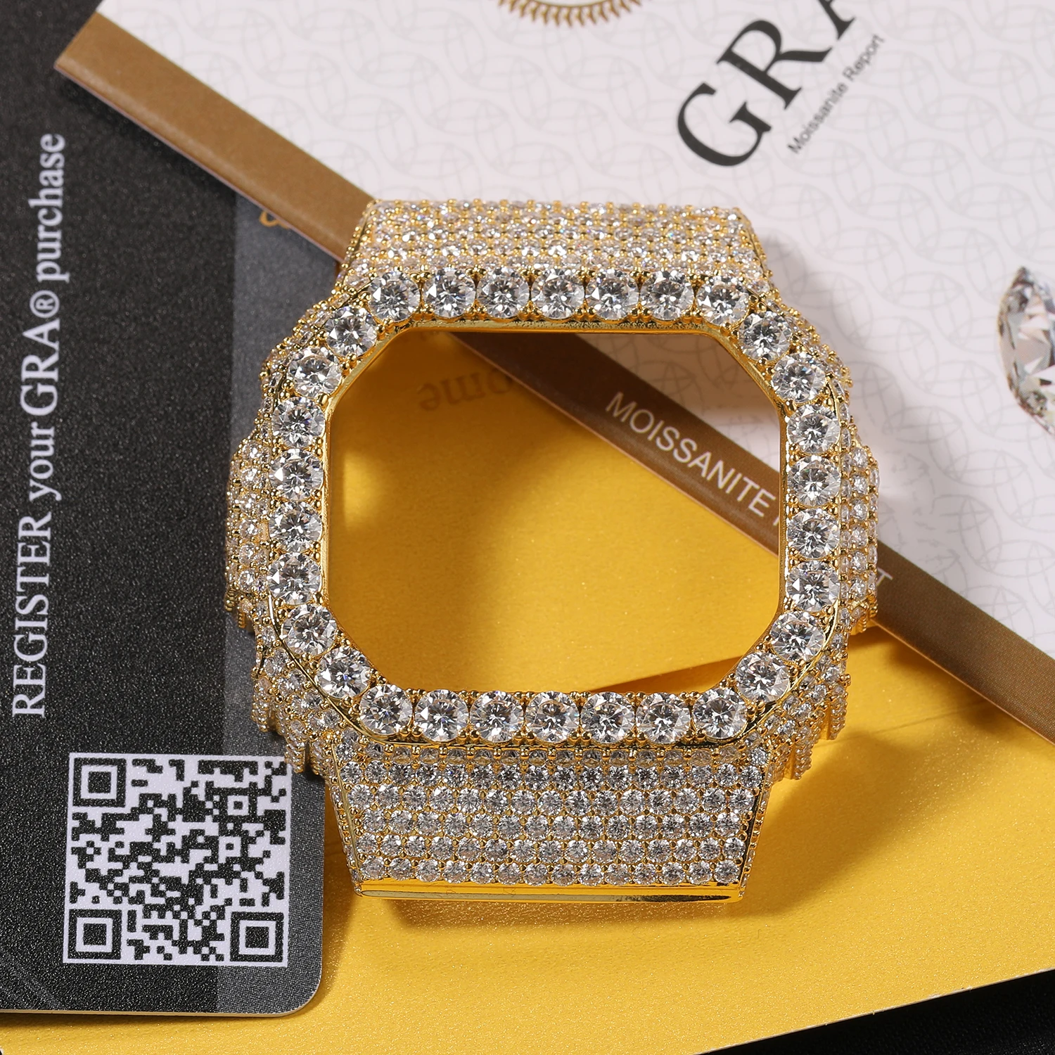 Сертифицированный TBTK GRA муассанитовый корпус для часов с крупными круглыми камнями для DW6900, запасные части для корпуса часов в стиле хип-хоп. (art.: 3920dced74ddf) - 3920dced74ddf