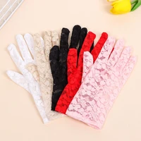 women female short goth party sunscreen gloves uv protection gloves bride lace gloves hollow out mittens