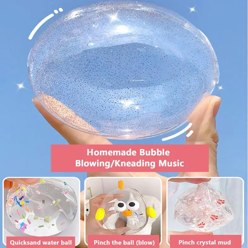 

Nano Tape For Making Bubbles Multipurpose Transparent Poster Tape Handmade DIY Decompression Glitter And Straw Design Kids Toys