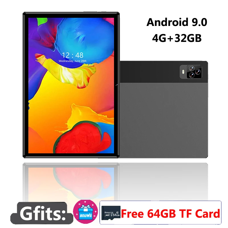 

2023 New Android 9.0 Tablet PC 4G+32GB+Free 64GB TF Card Tablet PC 10.1 Inches 4G call phone Internet Wifi Gps Tablet FOR Gift