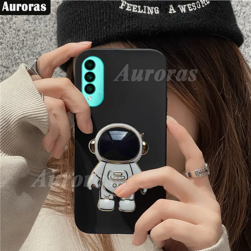 Однотонный Тонкий матовый чехол Auroras для Wiko T50 с держателем в виде астронавта