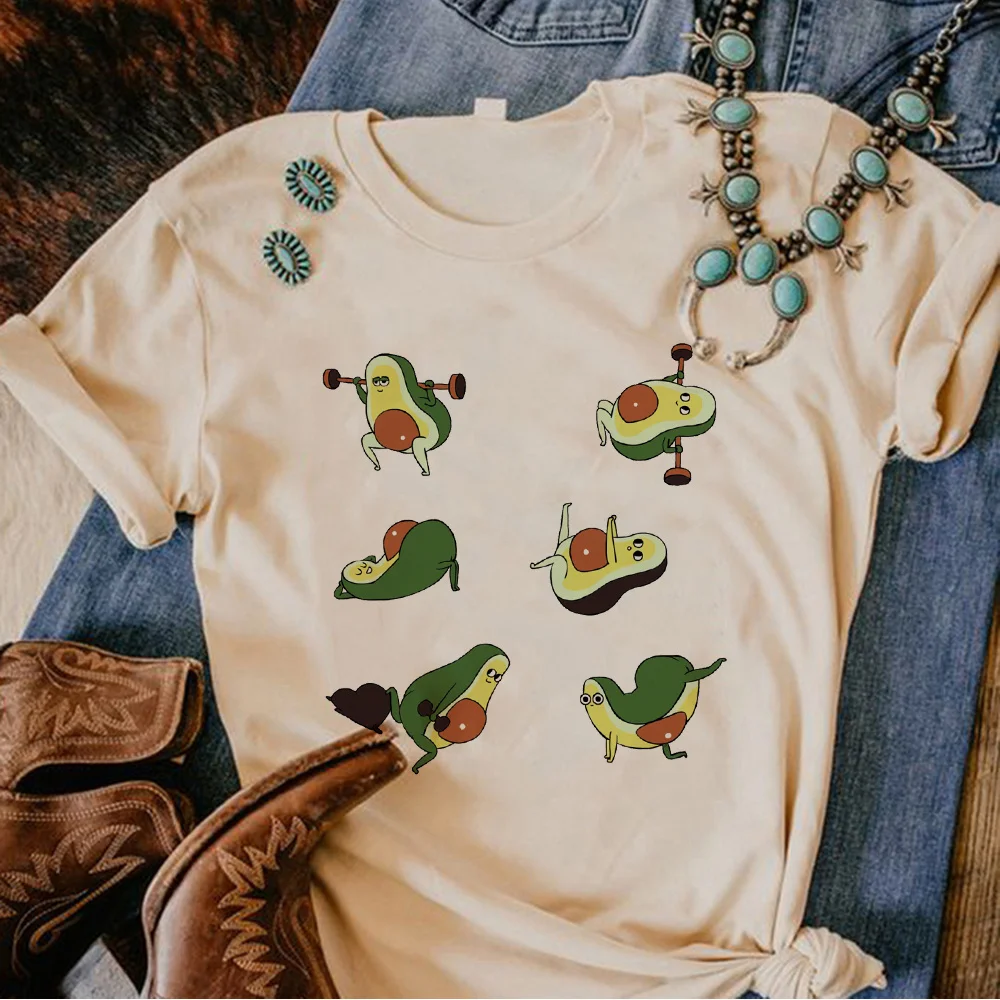 

Женская футболка с рисунком авокадо, стиль Харадзюку, японская комиксная одежда для девушек