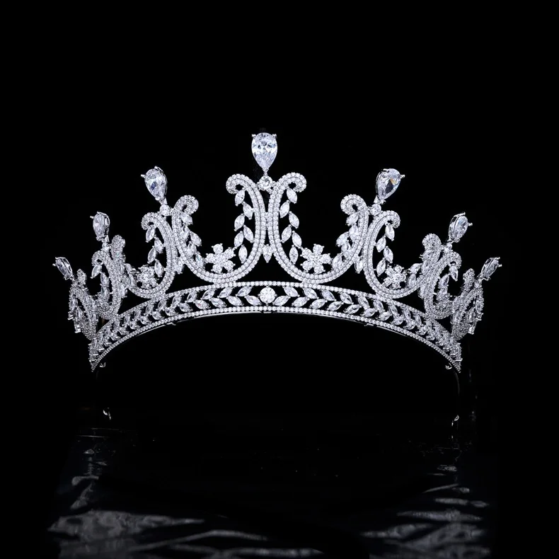 

Luxury Elegant Hair Accessories Bridal Wedding Zircon Wedding Headdress Crown Model Pageant Catwalk Crown
