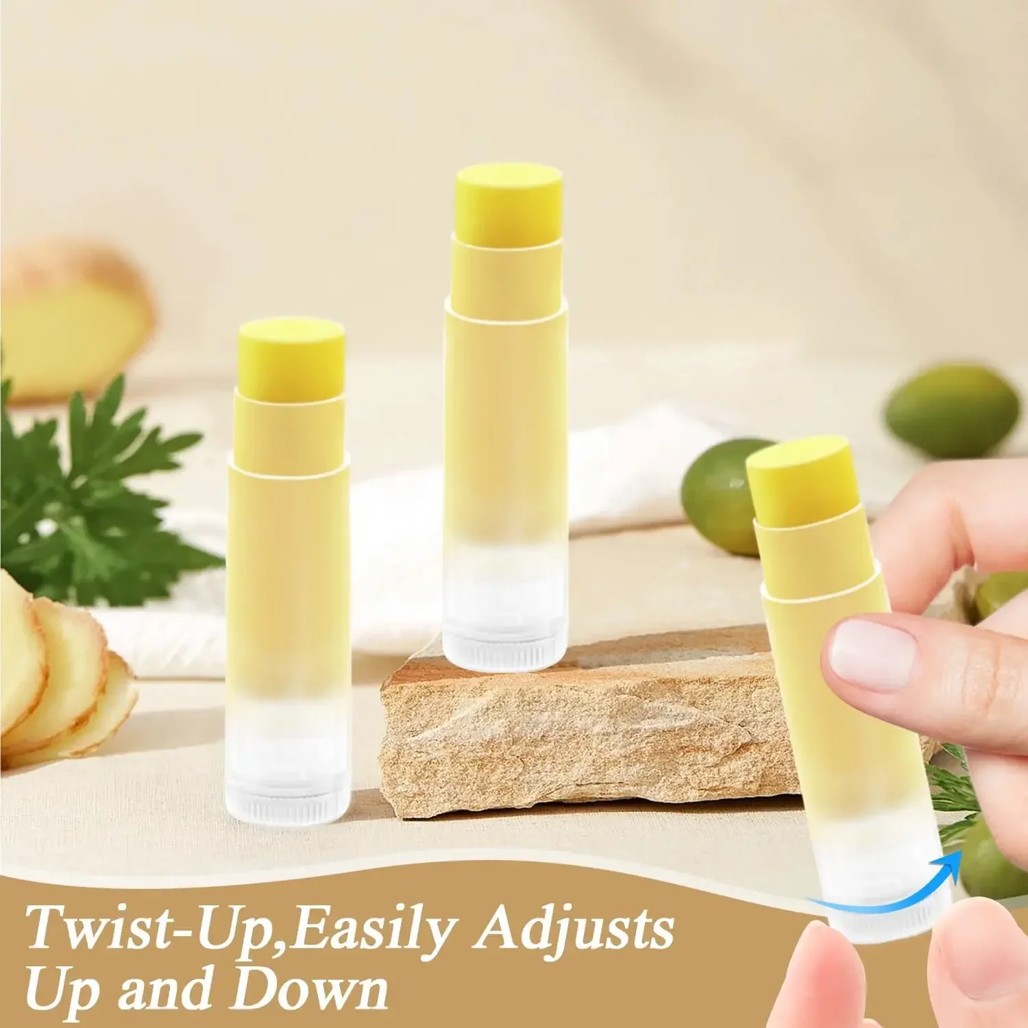 5 шт. г пустые многоразовые тюбики для бальзама губ с поворотным дном и крышкой