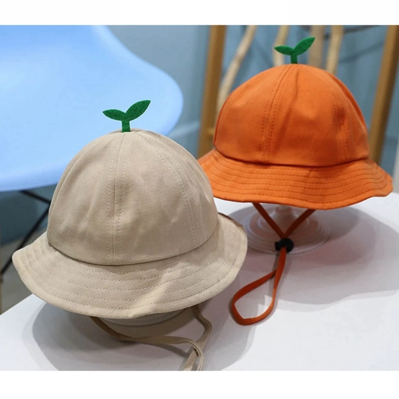 

N80C Newborn Bucket Hat Summer Sun Hat Infant Fisherman Hat Skin Friendly Toddler Visor-Hat Adjustable Strap Baby Bonnet Hat