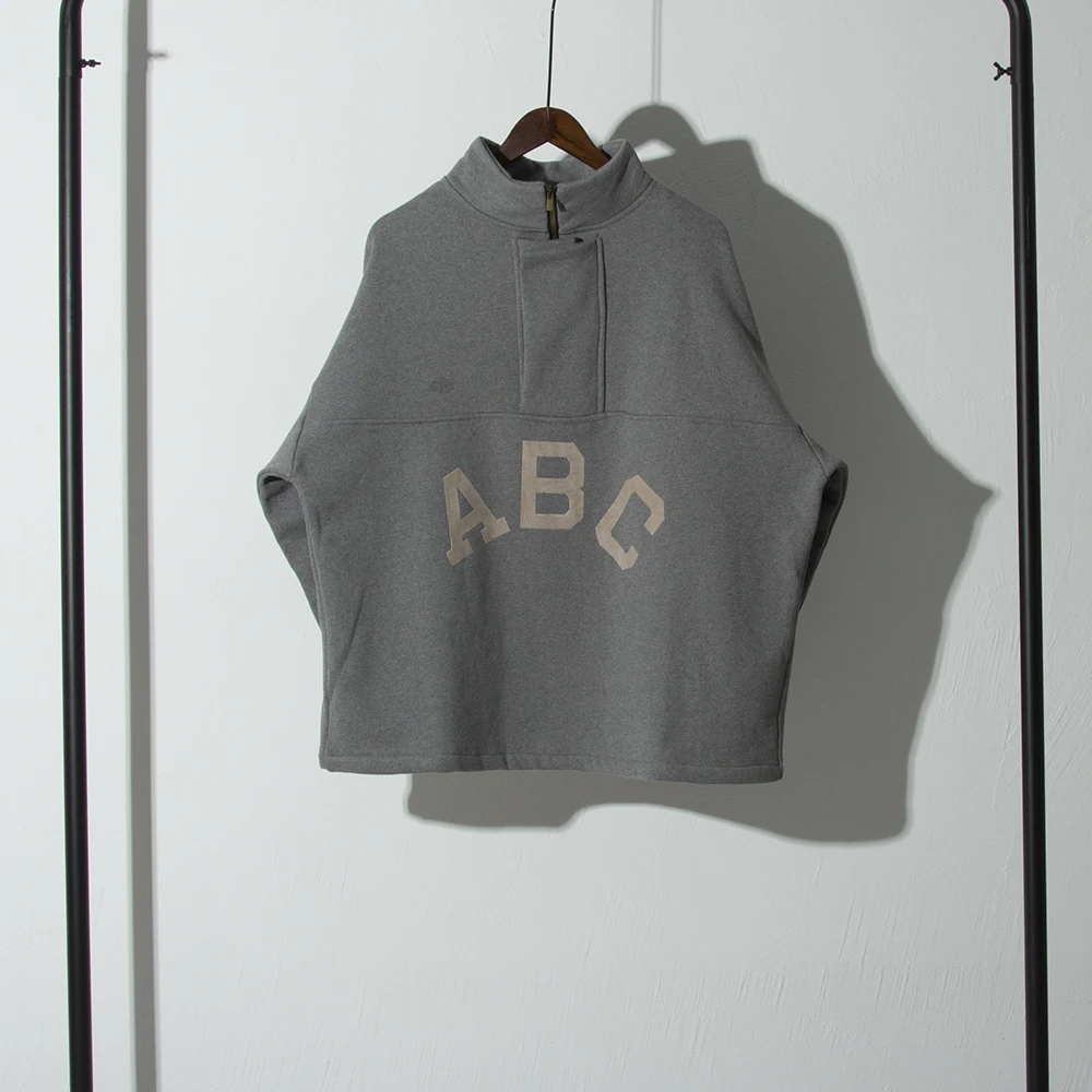 

Autumn Winter Essentials 7th Collection Hoodies Half Zipper Turtleneck Pullover Sweatshirt ABC Letter Print Thick Warm Hoodies
