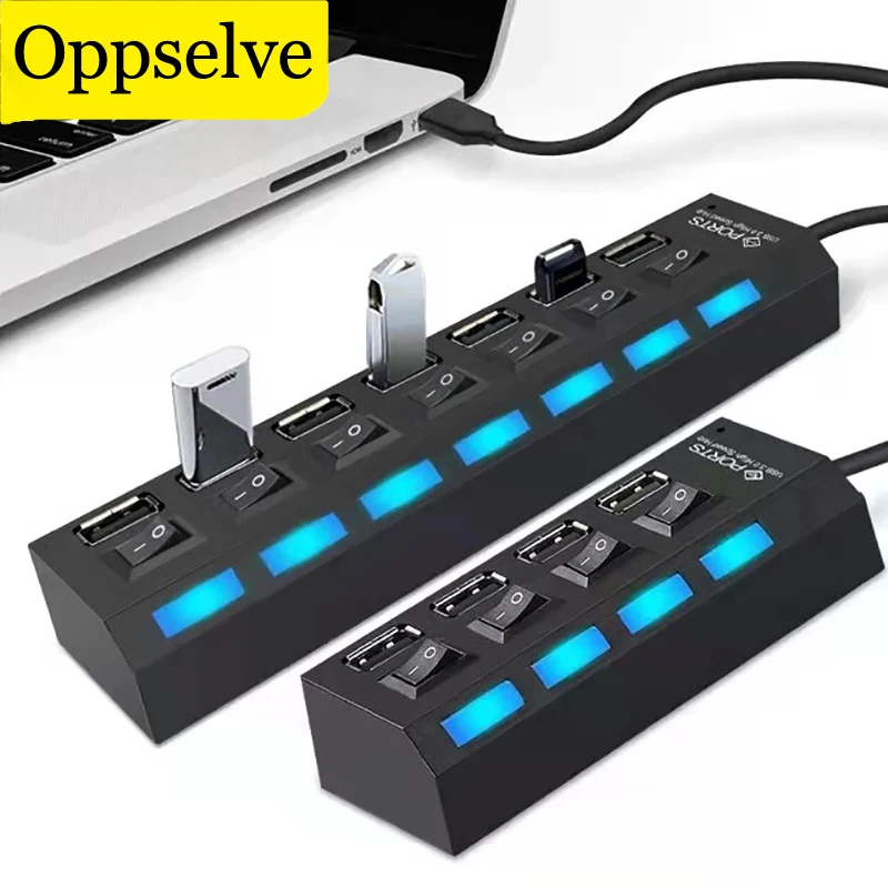 

USB3.0 Hub LED Docking Station Multi-Interface Splitter Converter Multi USB C Hab Converter Adapter for PC Computer Accessories