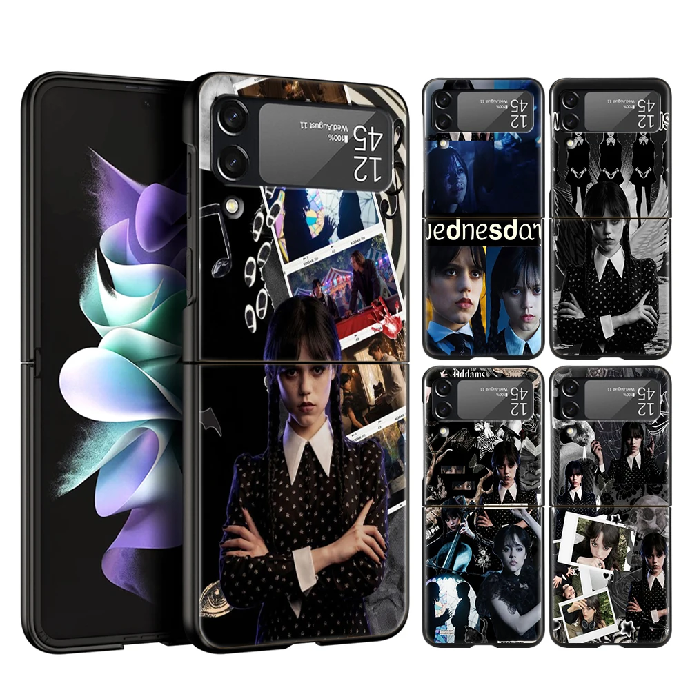 

Wednesday Addams Family TV Show Hard PC Phone Case For Samsung Galaxy Z Flip 4 Black Cover for Samsung Z Flip 3 6.7 Inch Shell