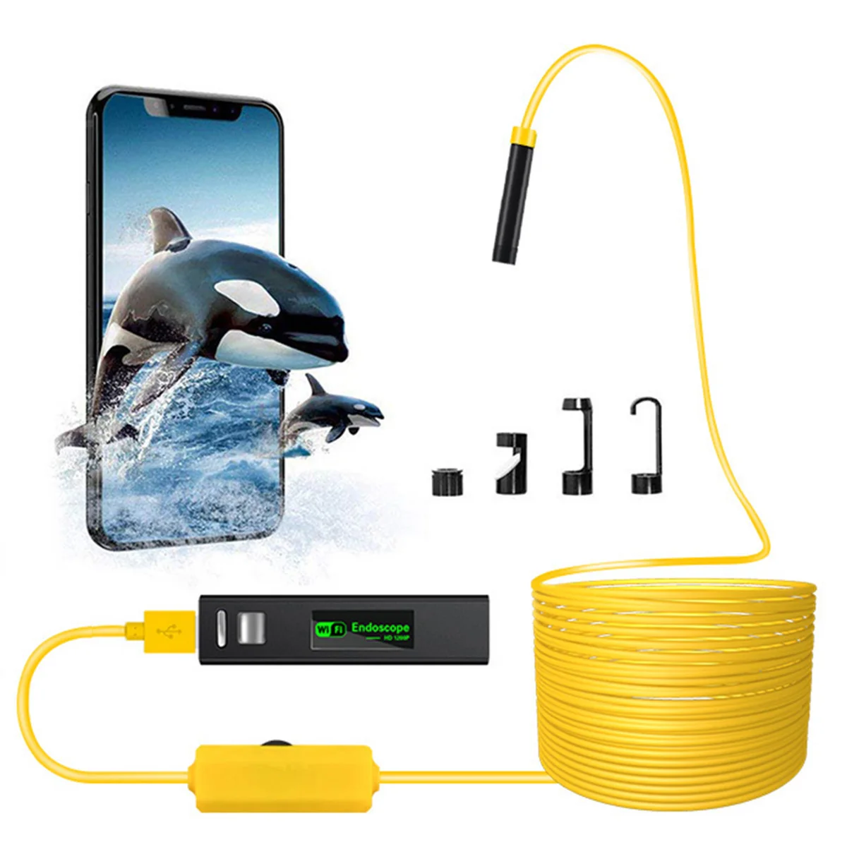 

Беспроводная камера-эндоскоп, 1200P HD, 8 светодиодов, Wi-Fi