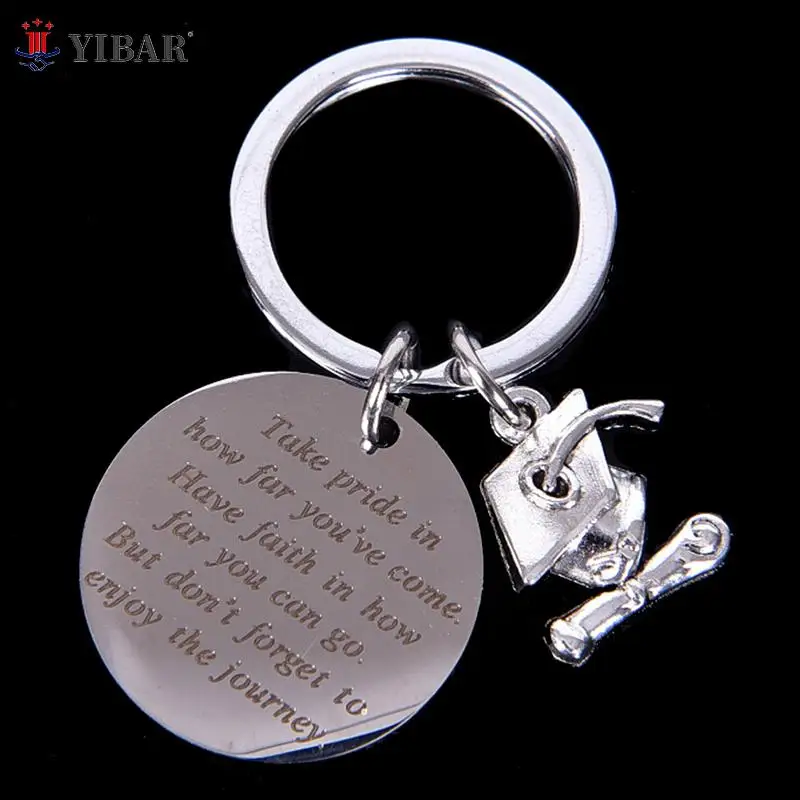 

Модный креативный брелок из нержавеющей стали для выпускного, милые металлические брелки для женщин и мужчин, ювелирные изделия, подарок дл...