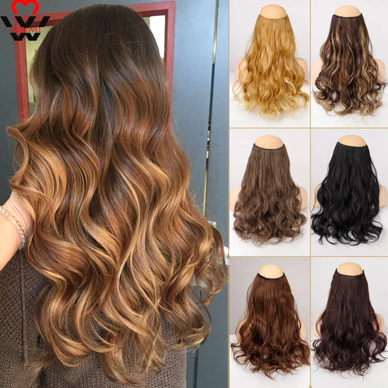 MANWEI Synthetic 5 Clip Long Straight In Hair Extension Fiber Heat-Resistant Hairpiece 22