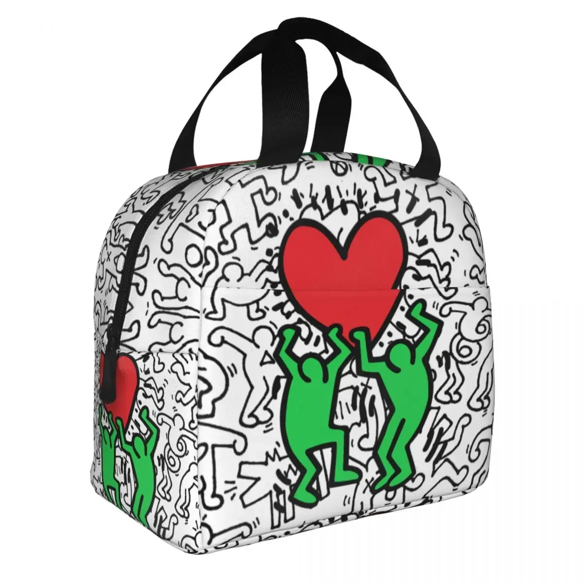 

Теплоизоляционная сумка для ланча с абстрактными танцами Haring Pop Art для женщин, переносной холодильник с изображением Кита и граффити, термальный Ланч-бокс для кемпинга и путешествий