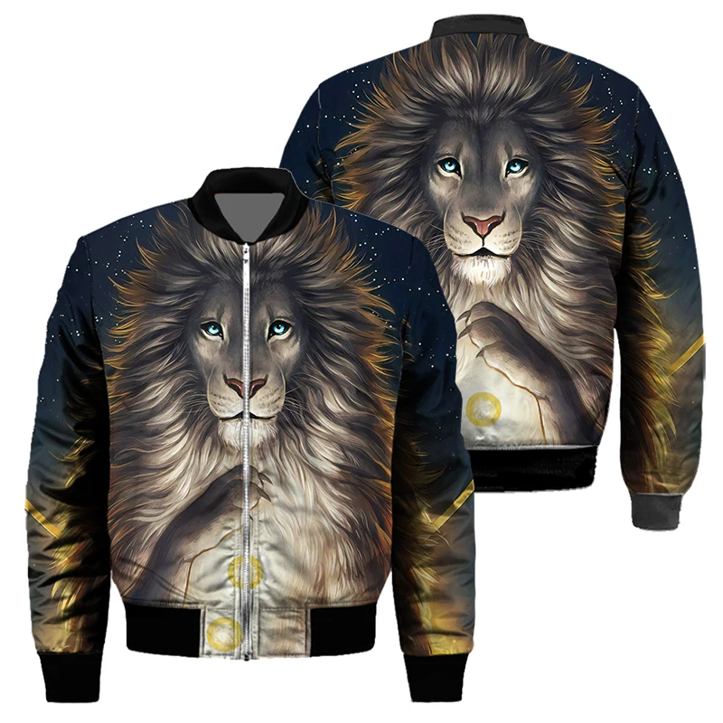 

Street Fashion Brand, Lion King Pattern 3D Jacket, Men's Casual Jacket Men's Fall And Winter Jacket Men's Fashion Trend
