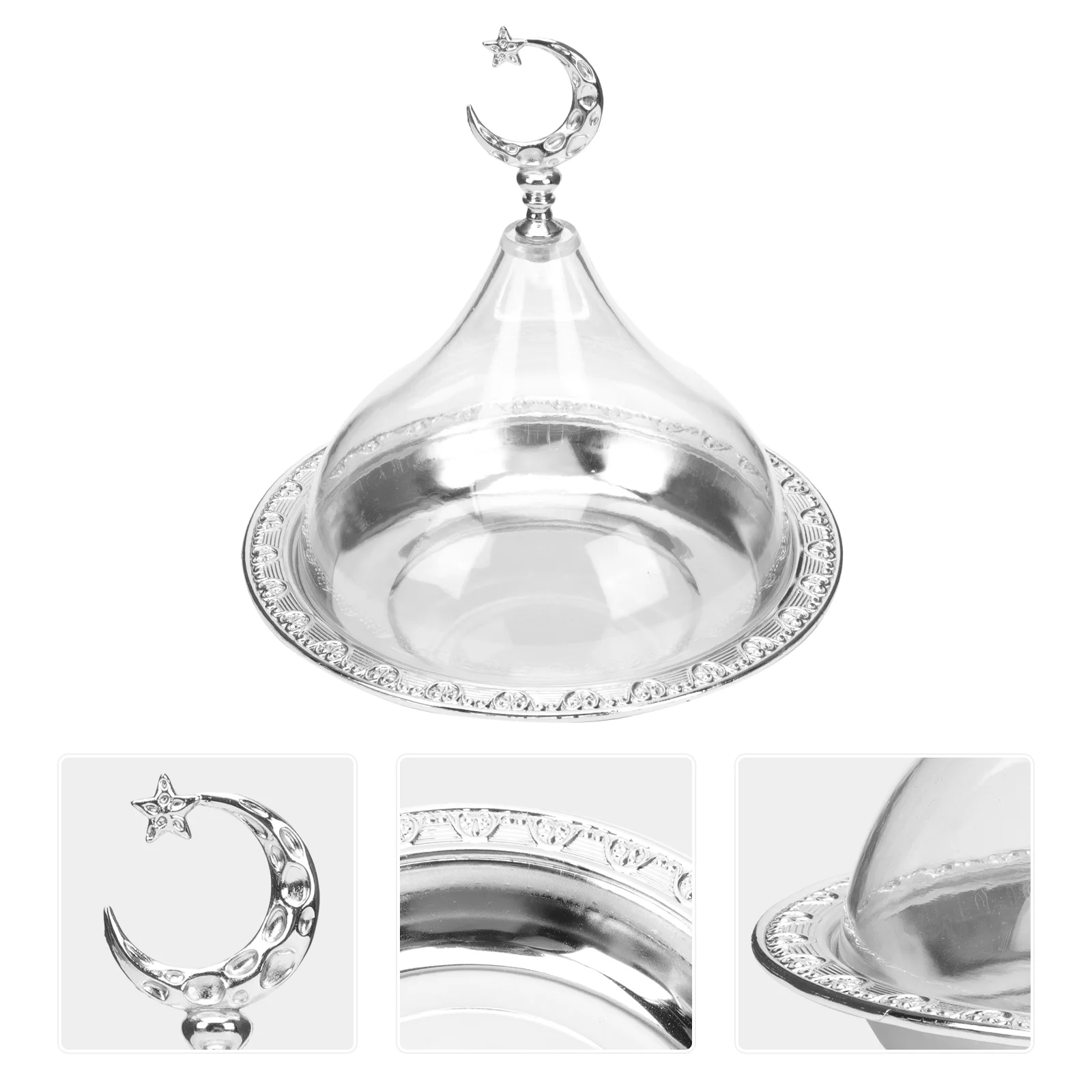 

Dome Cake Cover Plate Stand Serving Dessert Tray Acrylic Display Cupcake Plates Metal Snack Candy Domed Steel Stainless Platter