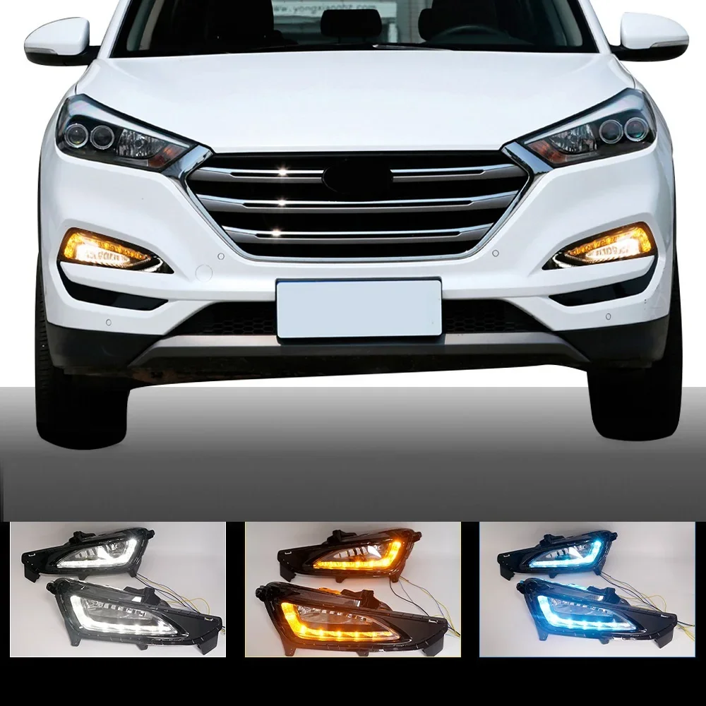 LED Front Bumper Light Day for HY Hyundai Tucson DRL 2015 2016 2017 2018 Car Replacement Parts