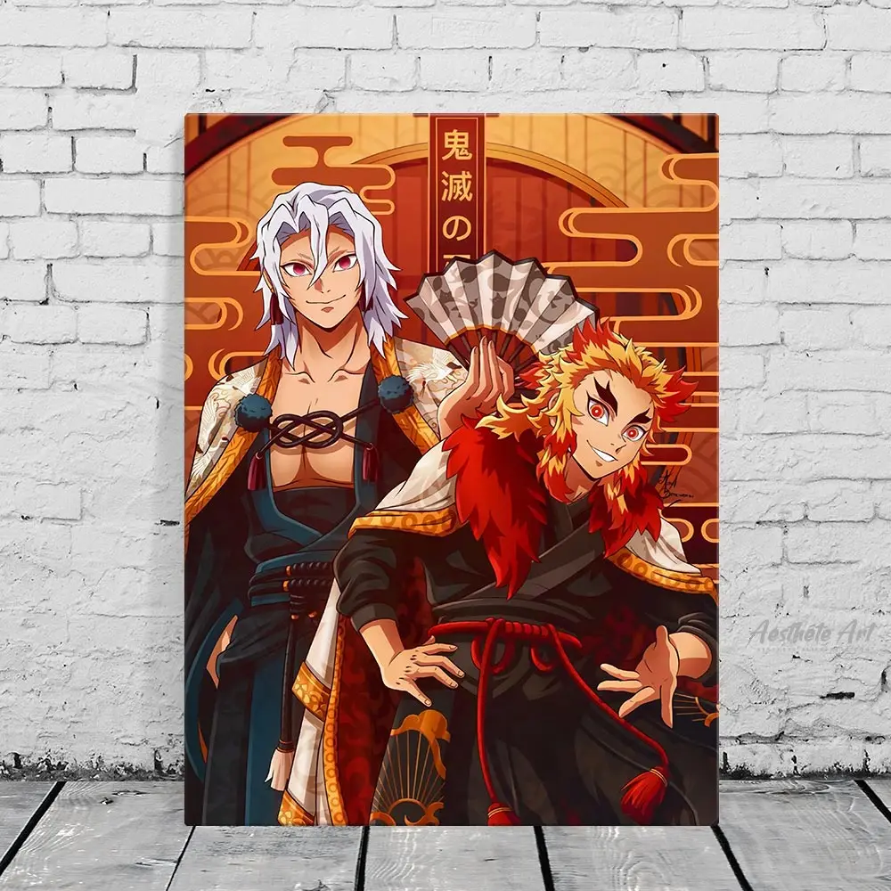 

Постеры на холсте японского аниме Tengen Uzui Kimetsu no Yaiba, настенные художественные постеры, декор для гостиной