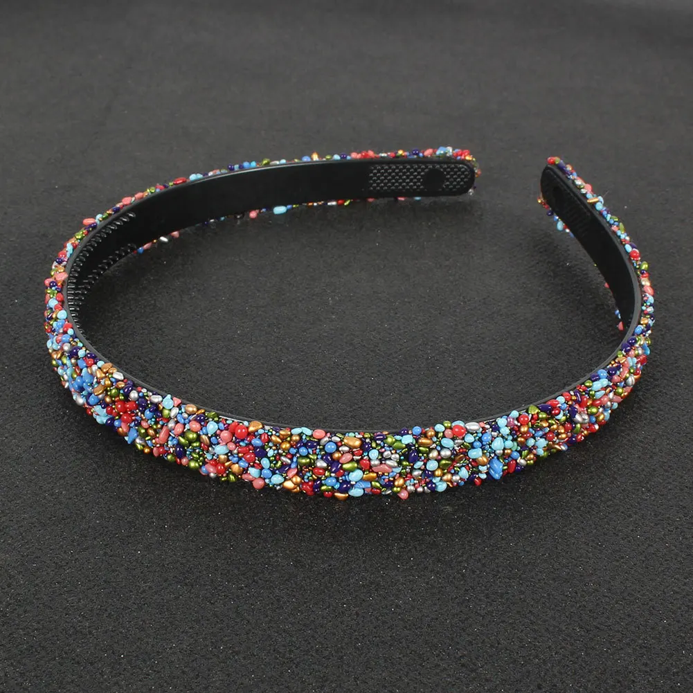 

Rhinestone Luxury Pearl Crystal Headbands Rainbow Hair Band Sparkly Glitter Hair Hoops Bling for Women Girls Hair Accessories