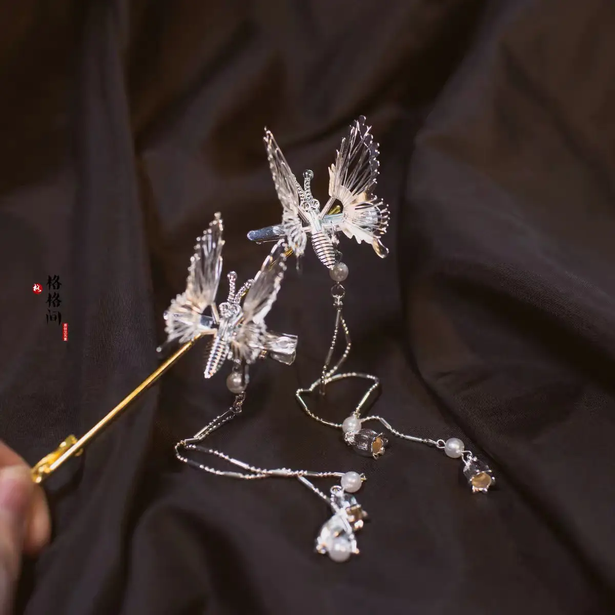 Шпилька для волос Hanfu аксессуары в старинном стиле стрекоза кисточка шаг