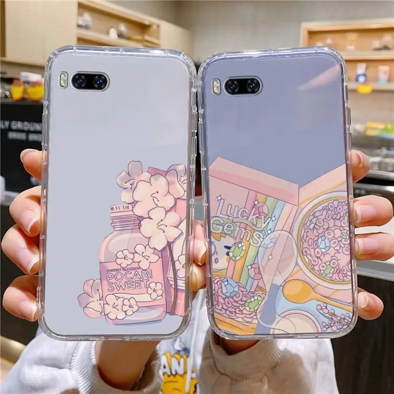 

Food Cherry Blossoms Drink Art Phone Case For Huawei Mate P10 P20 P30 P40 P50 Smart Z Honor 50 60 70 Pro Lite Transparent Case