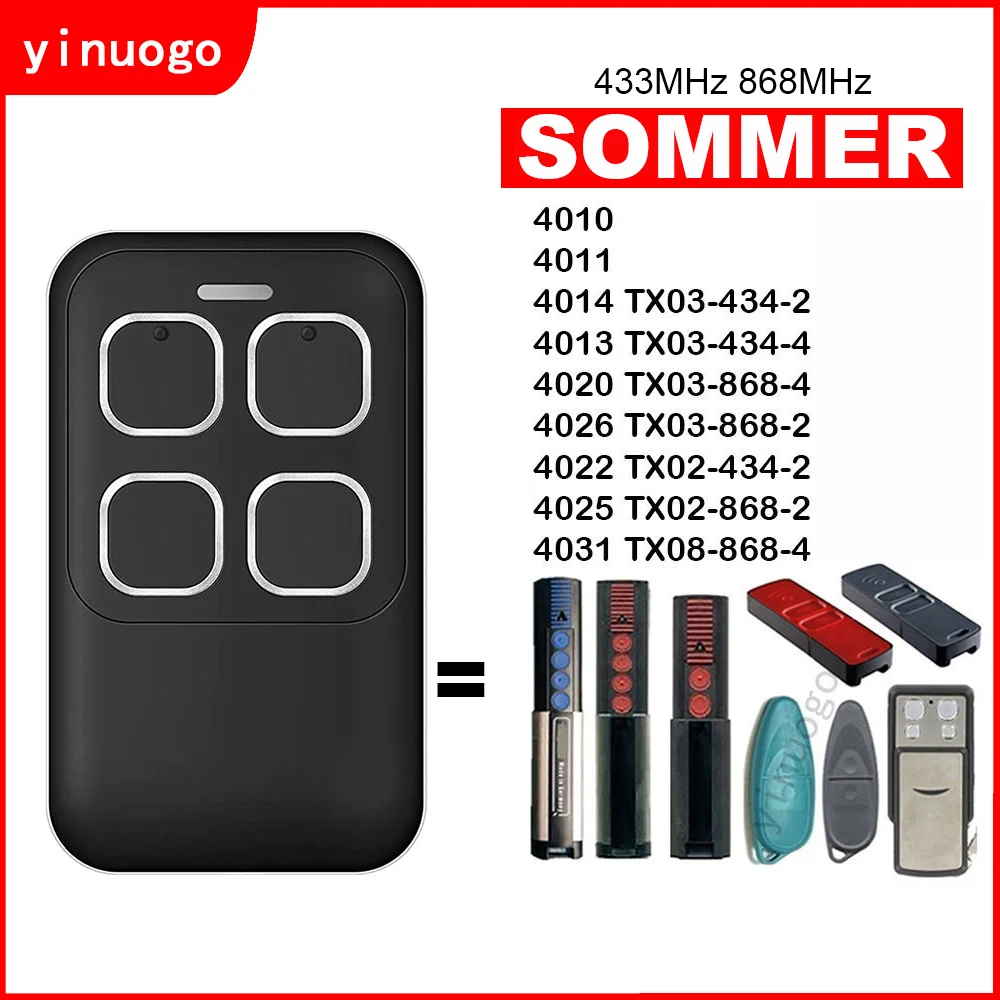 

SOMMER TX03 434 4 XP 434.42MHz Garage Door Remote Control SOMMER 868MHz 4020 TX03-868-4 4026 TX03-868-2 Remote Control Opener