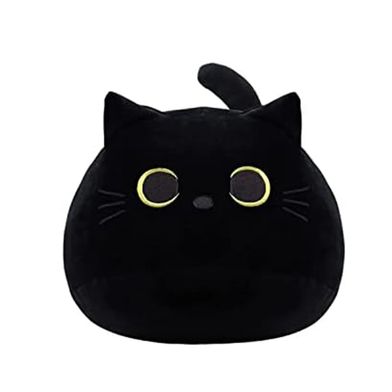 Подушка плюшевая в виде черной кошки мягкая игрушка подушка животного 28X40X20 см