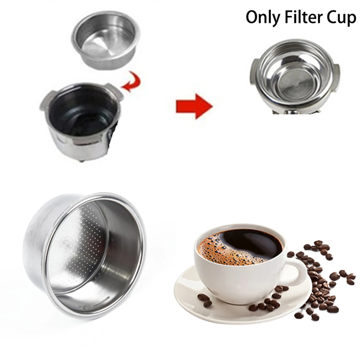 Чашка для фильтра для кофе 51 мм, корзина для фильтра без давления для Delonghi Filter Krups, аксессуары для кофе, инструменты для бариста