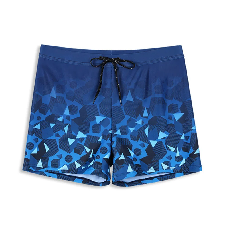 

NODELAY 2022 New Quick Dry Mens Swimwear Beach Trunks Male Boxer Brief Geometric Printed Swimming Short Beachwear 4XL
