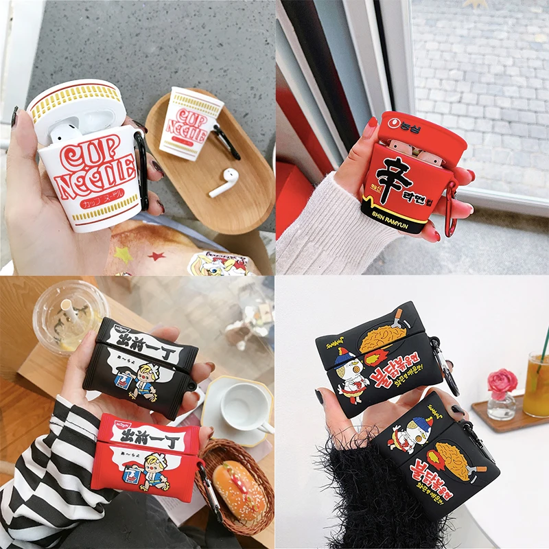 

For AirPod pro 2 1 Case Cute 3D Cup Noodles Cartoon Soft Silicone Wireless Earphone Cases for Apple Airpods Case Cover Capa