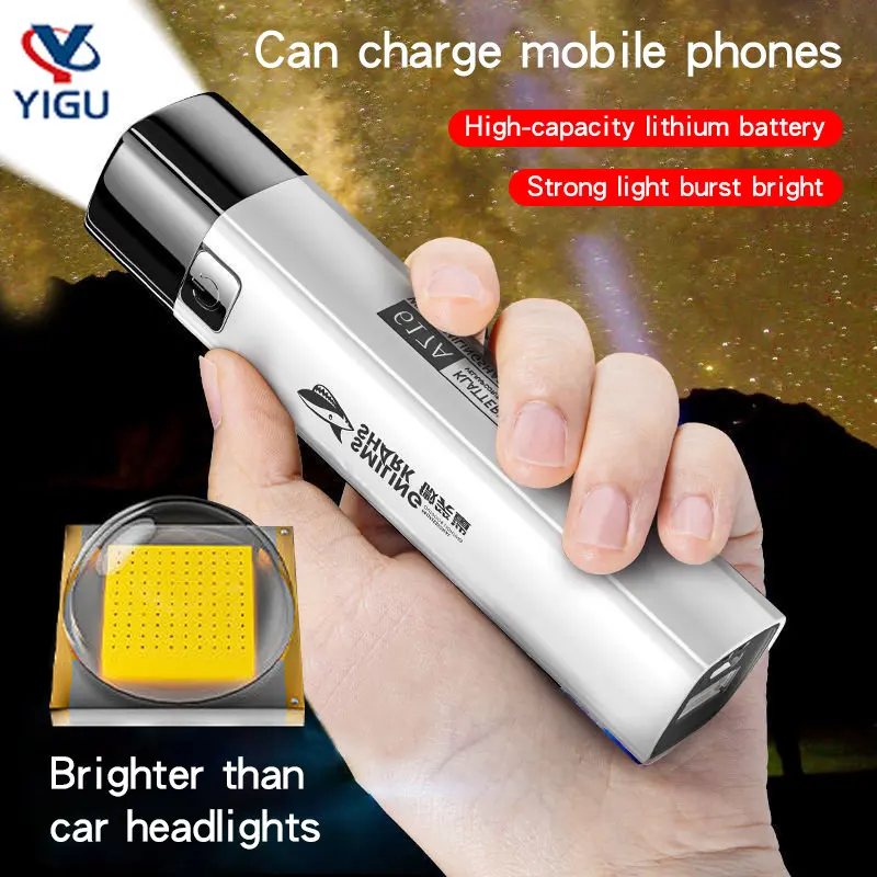 

2022 Super Bright Tactical LED Torch 2 in 1 Power Bank Outdoor Camping Portable Waterproof Mini Torch 3 Modes with USB Charging