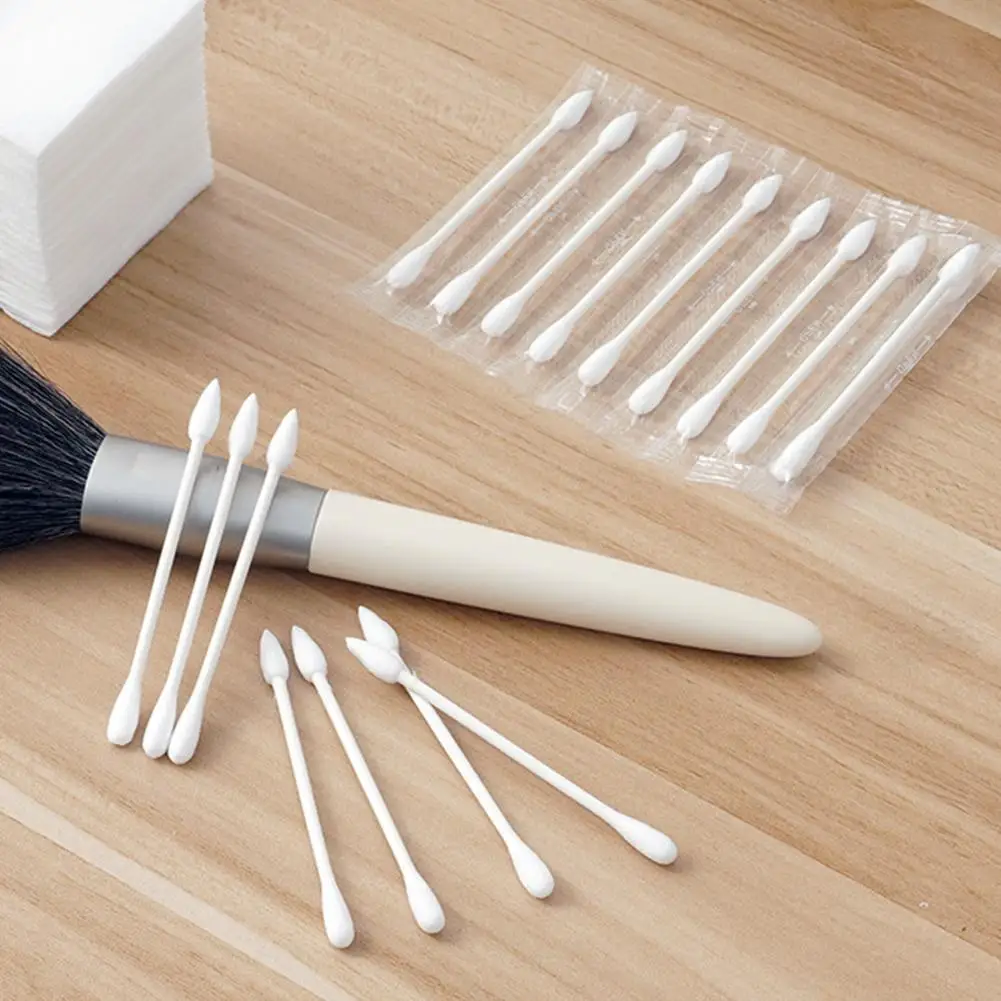 

10pcs Disposable Double-ended Cotton Swabs Cosmetic Tools Individually Packaged Travel Portable Multifunction Cotton Swabs Hot