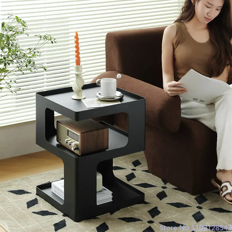 

Nordic Sofa Side Tables Geometric Design Wrought Iron Coffee Tables Corner Tables Living Room Bedroom Furniture طاولات القهوة