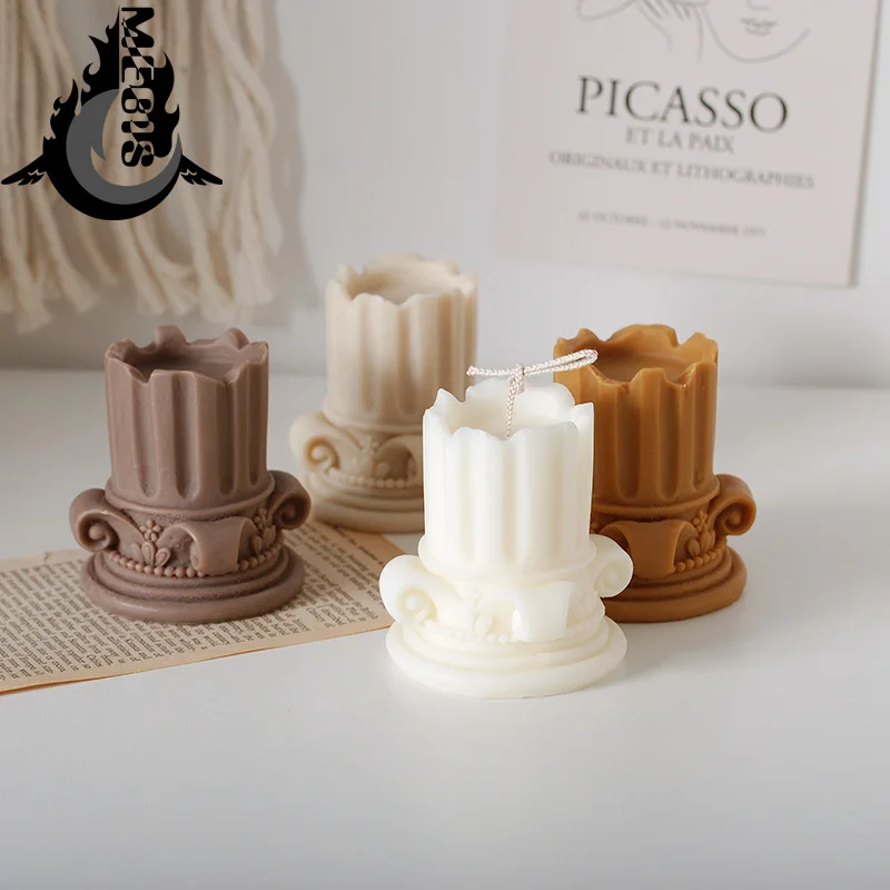 

Decor Vintage roman column candle unscented candle Decorative Aromatic Scented candles scented dinner center table