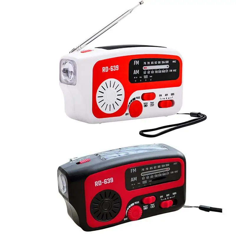 

Solar Radio Hand Crank Survival Gear Hand Crank Solar Weather Radio With Flashing Light 1200mAh Built-in Battery And Power Bank