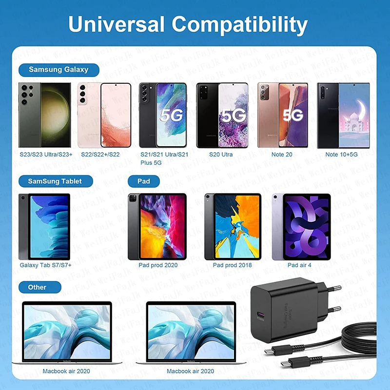 For Samsung Original PD 45W Super Fast Charger Galaxy S22 S23 S21 S20 Ultra S10 Note 10+ 5G Plus A53 USB Type C Charging Cable images - 6