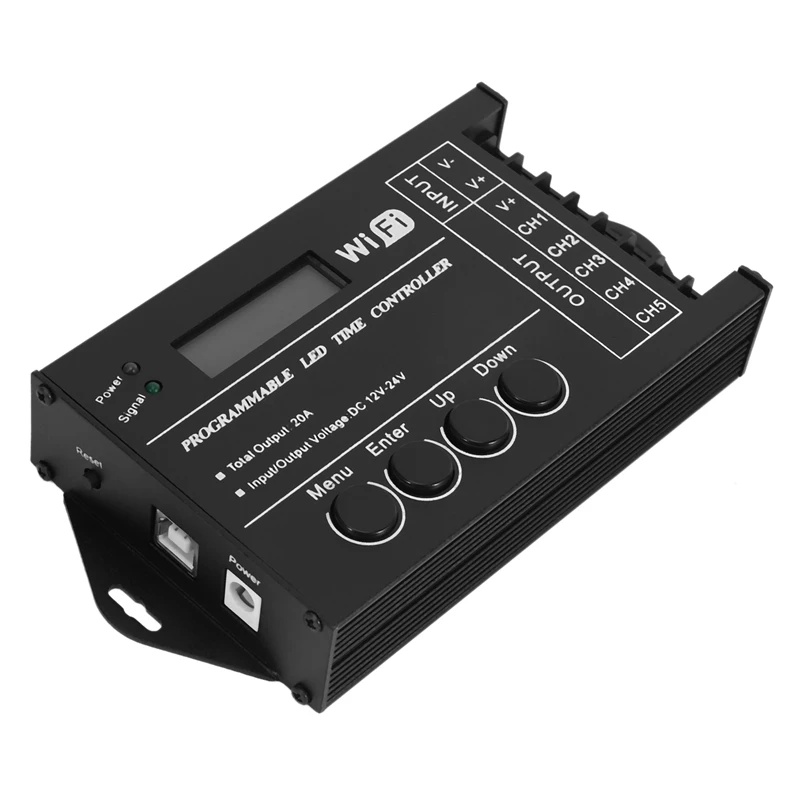 

Hot Tc421 Wifi Time Programmable 5Ch Output Led Strip Light Controller, Widely Used In Aquariums, Fish Tank, Plant Grow