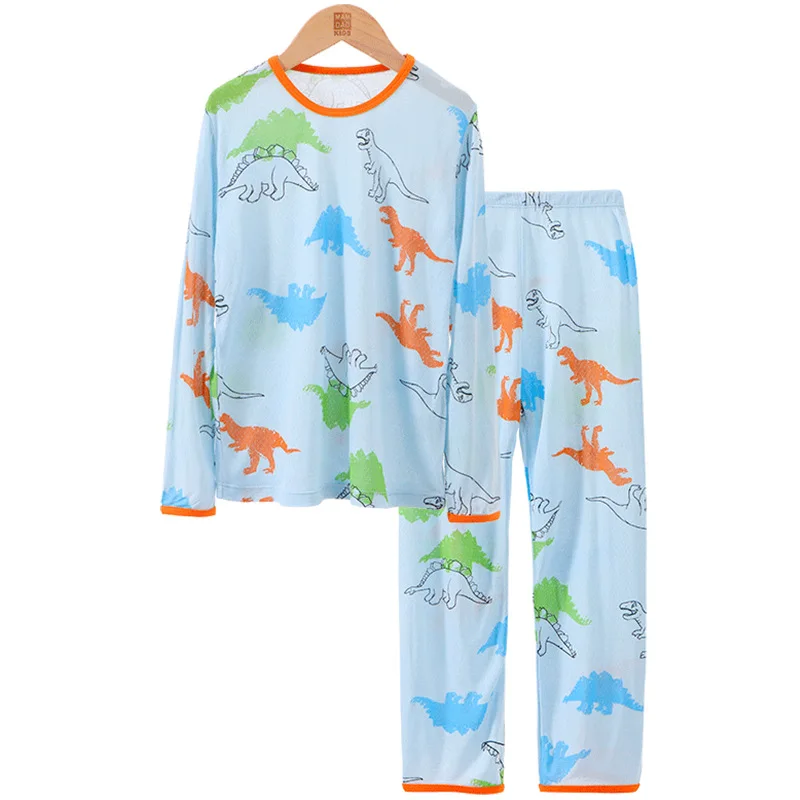 

kids pajama set boys summer pajamas cute dinosaur cotton pajama long sleeve tshirt night sleeping pants children home clothes