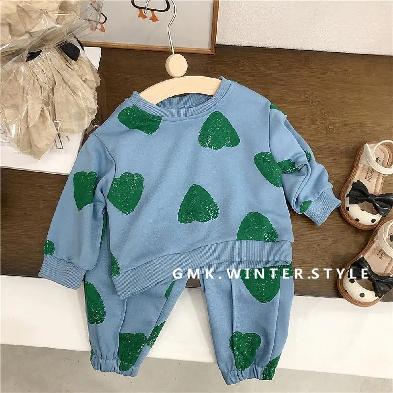 

Осенний комплект одежды для девочек с принтом, пуловеры для девочек, детский топ и низ