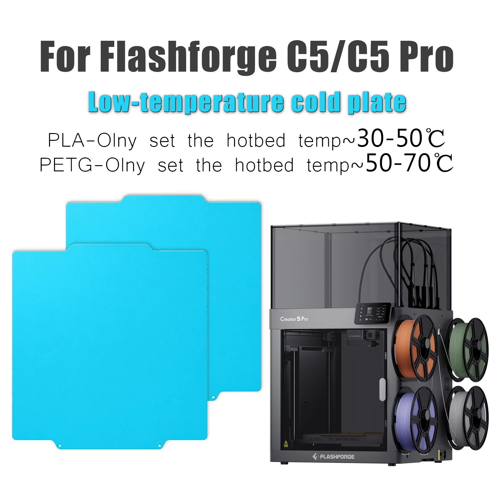 Фото Охлаждающая пластина для Flashforge Creator 5/5 Pro, двусторонняя низкотемпературная охлаждающая пластина для Flashforge C5 Pro №1