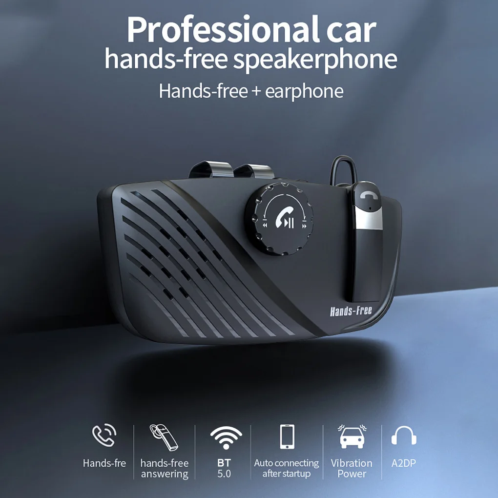 

Автомобильный козырек от солнца, динамик для телефона, Bluetooth-совместимый беспроводной динамик для вызова, наушники с микрофоном усилитель а...